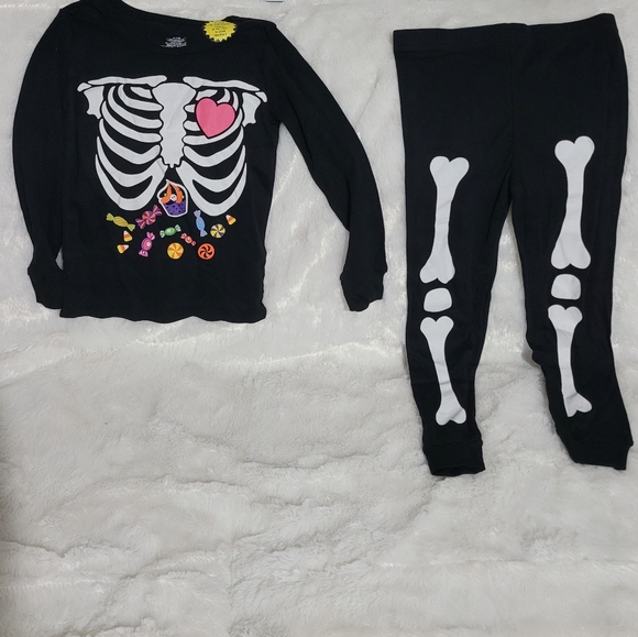 Halloween PJ Set - Glow in Dark Girls Sz Med 7/8 - Picture 4 of 10